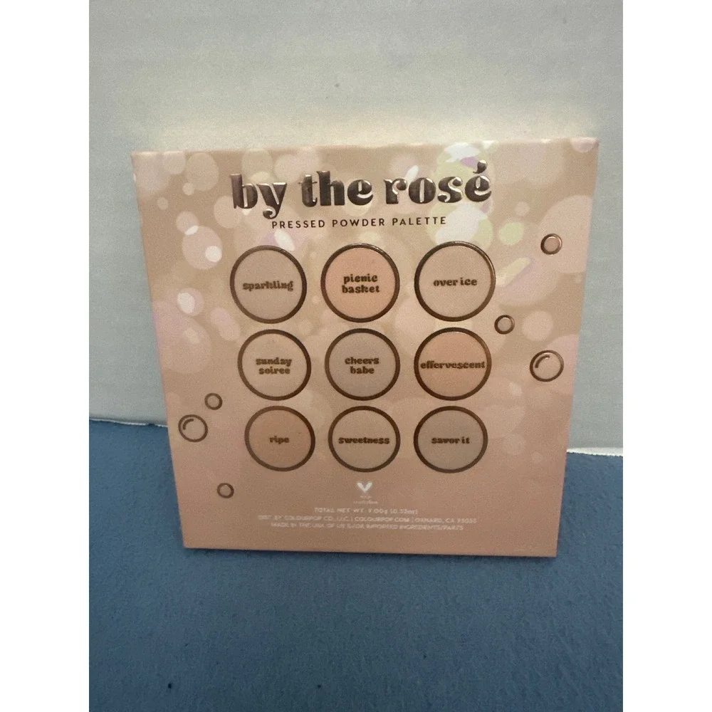 ColourPop By The Rose Pressed Powder Palette 9 Shades Pink Brown Nude Eye Shadow